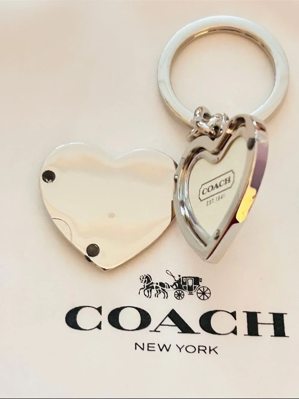 💰SOLD💰Coach Heart Picture Frame Keychain/ Bag Charm